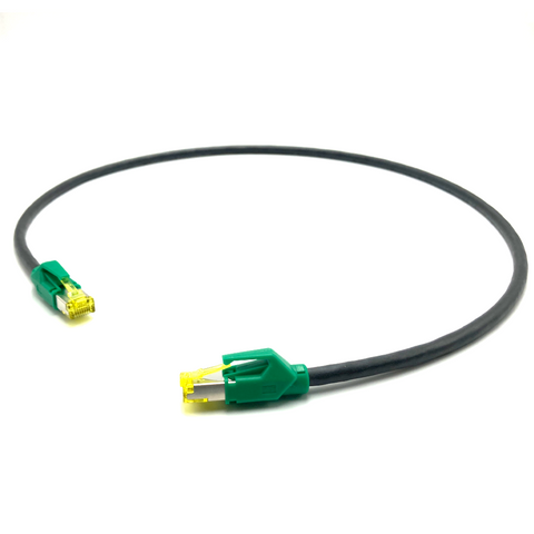 CAT.6A ethernet cable with green RJ45 boots