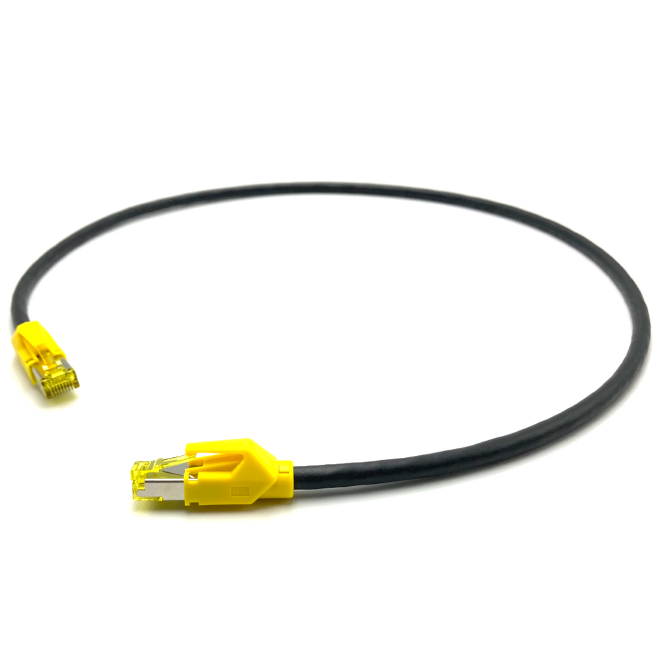 CAT.6A ethernet cable with yellow RJ45 boots