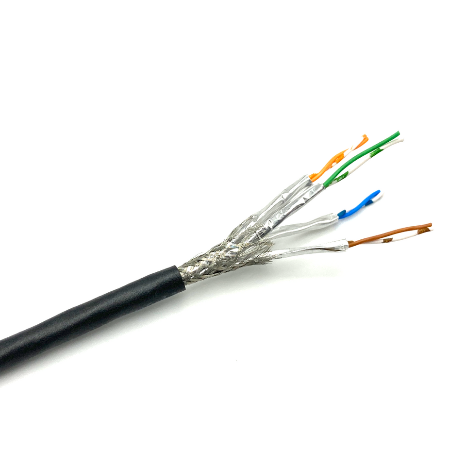 Stripped CAT.6A SFTP ethernet cable